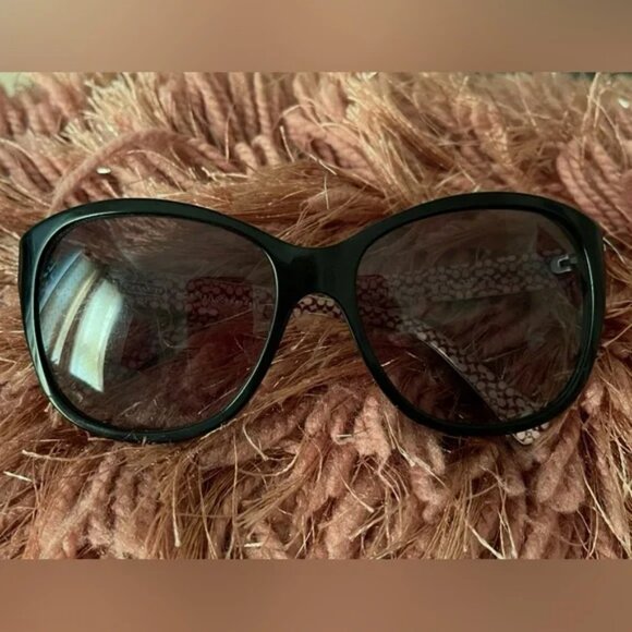 Coach Dark Sunglasses with Patterned Arms - Picture 1 of 1